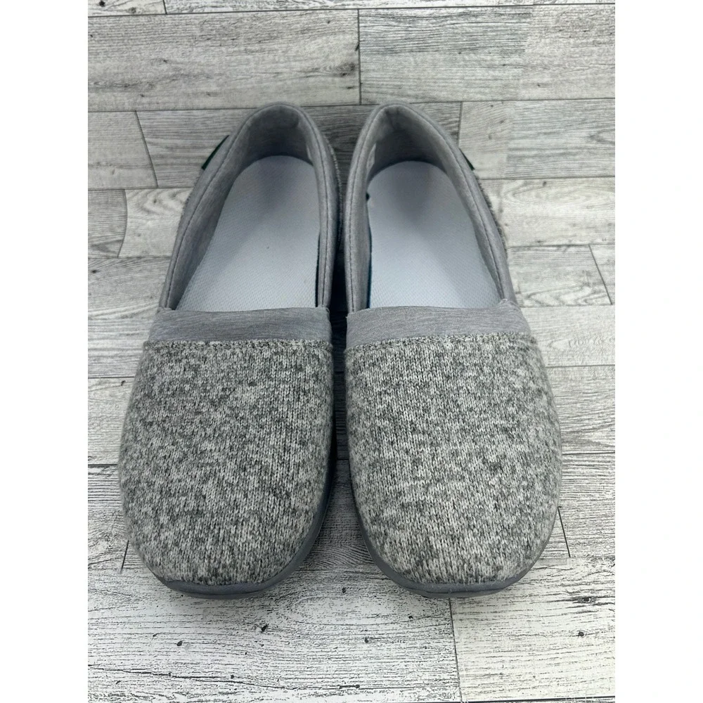 LL Bean Womens Everyday Slip-On Shoes Gray Knit Loafers 503514‎ Size 9 Medium